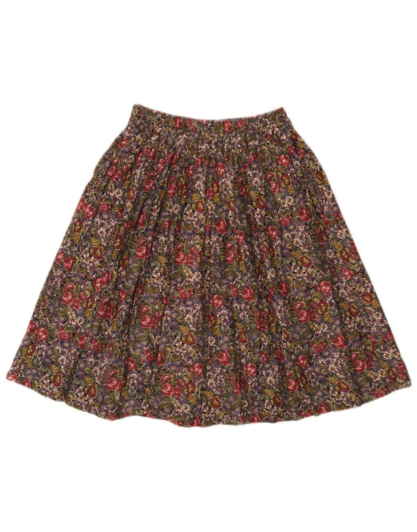 Saia Plissada Vintage Meninas 9-10 Anos W22 Modal Floral Multicolorido