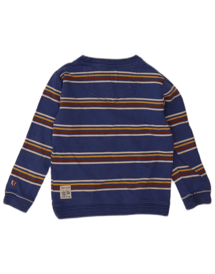 Moletom Fat Face Boys Jumper 5-6 Anos Algodão Listrado Azul