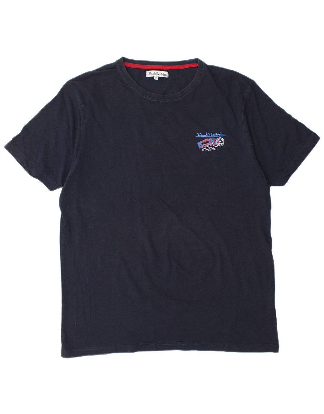 Camiseta feminina RENATO BALESTRA top 2XL algodão azul marinho