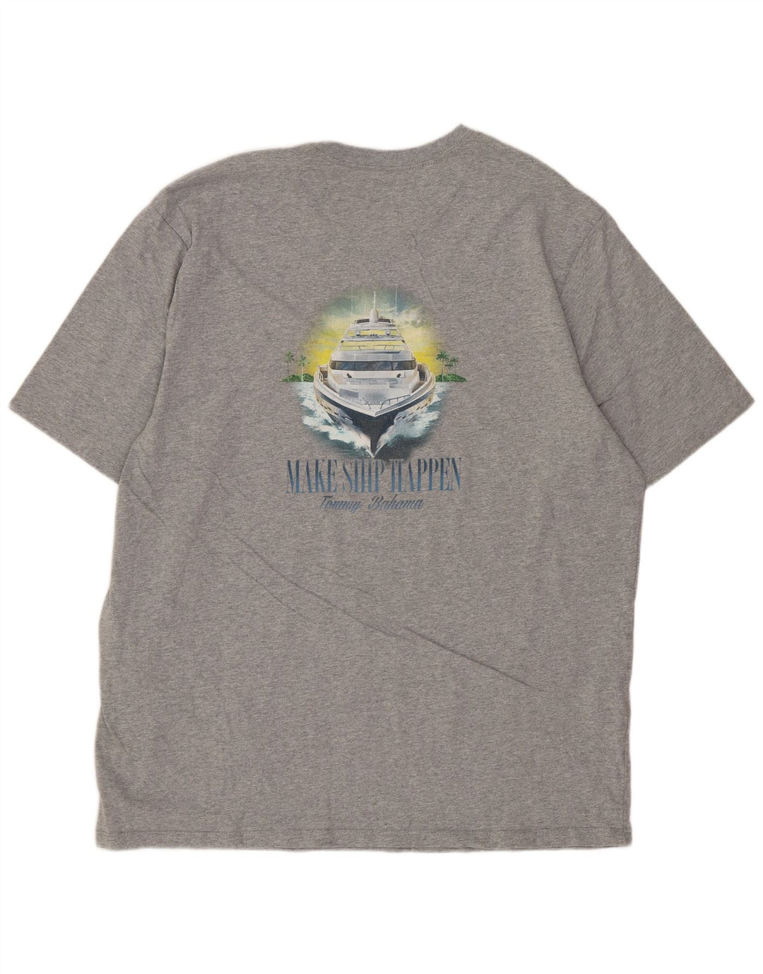 Tommy Bahama Camiseta masculina gráfica grande algodão cinza