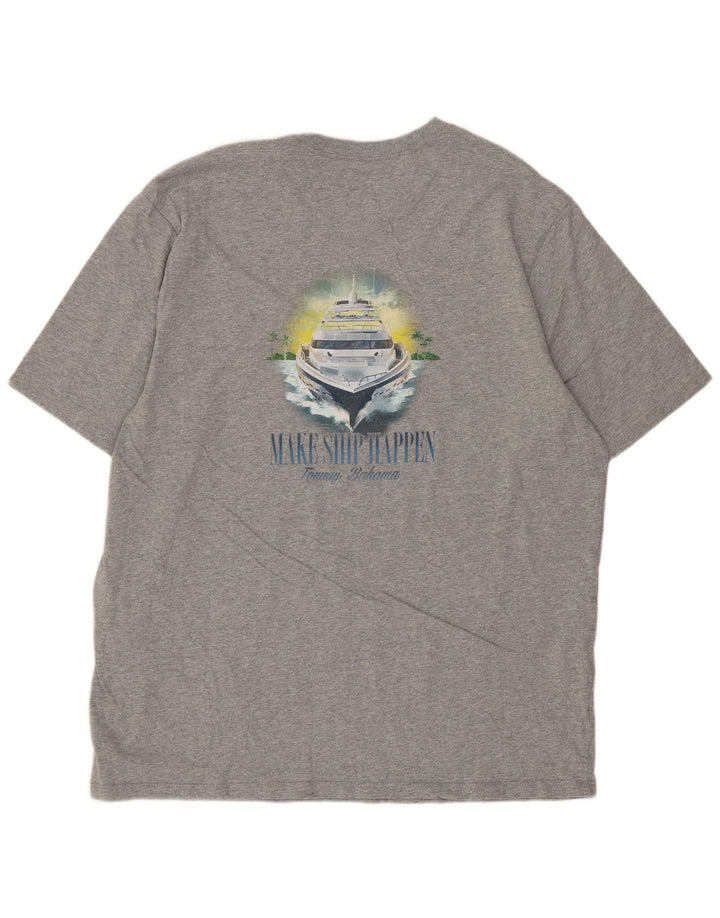 Tommy Bahama Camiseta masculina gráfica grande algodão cinza