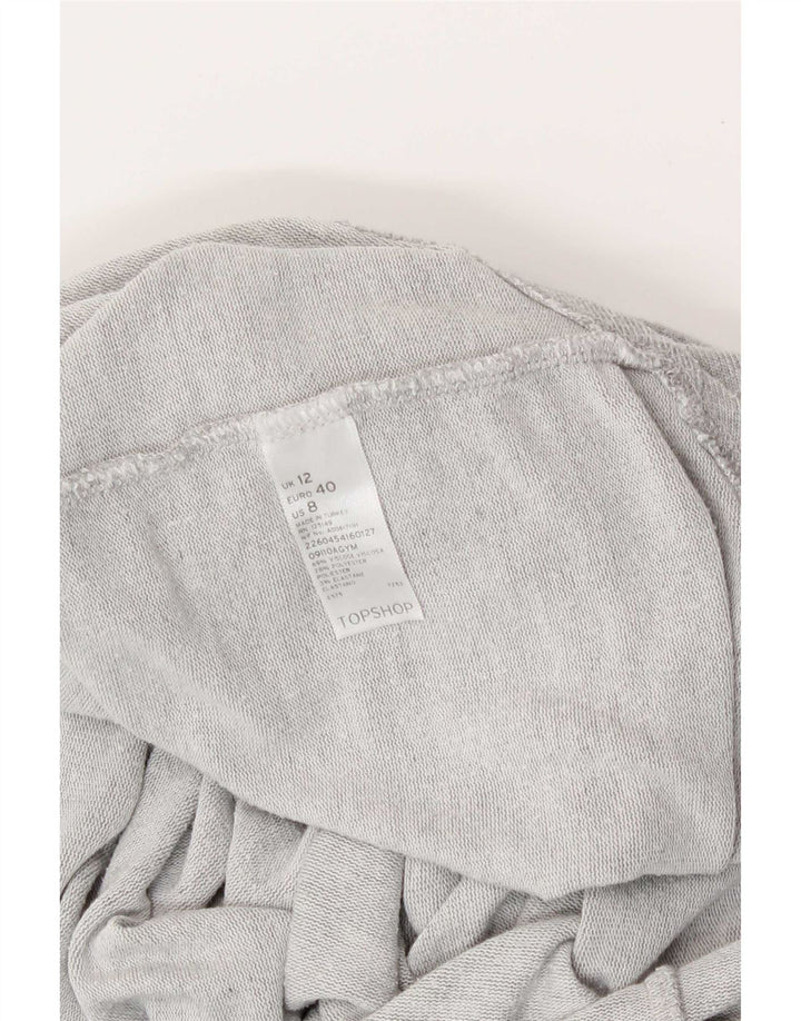 Topshop feminino oversized manga 3/4 Reino Unido 12 viscose cinza médio