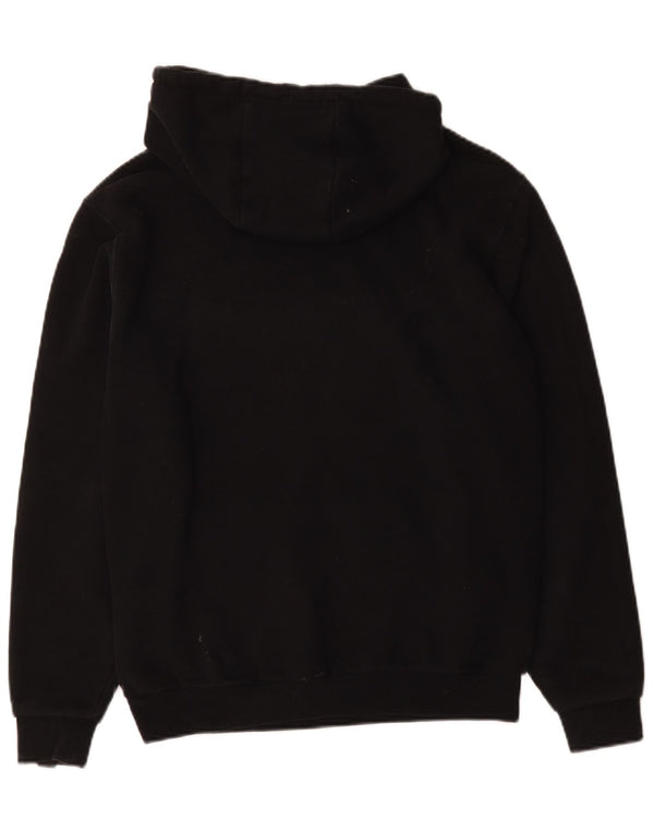 Ellesse feminino gráfico moletom com capuz UK 12 médio algodão preto
