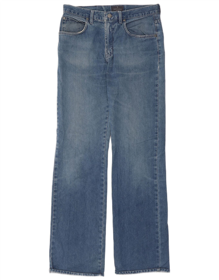 Trussardi Mens Bootcut Jeans W31 L32 Azul Algodão