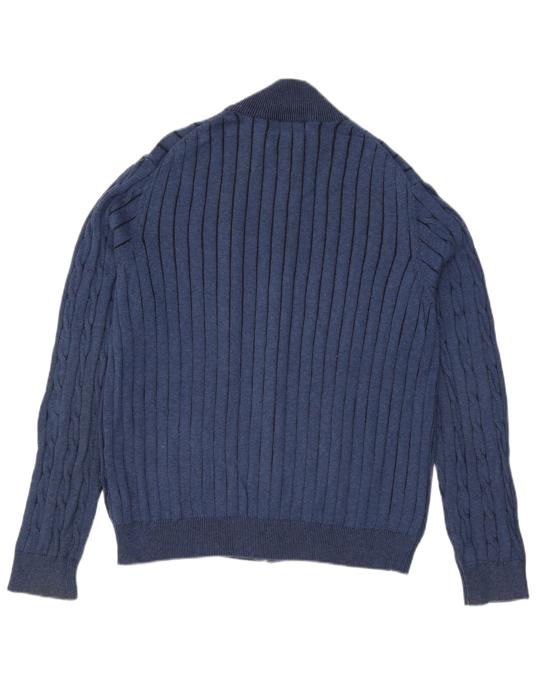 Suéter masculino Marks & Spencer Blue Harbor Cardigan grande algodão azul