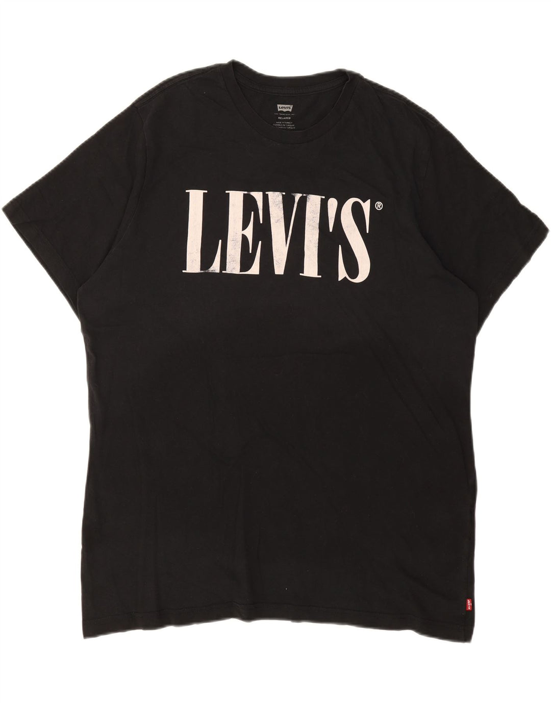 Camiseta masculina relaxada com estampa LEVI'S de algodão preto médio