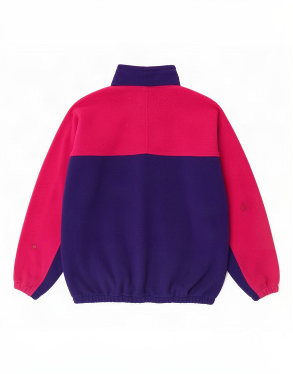 Poliéster roxo Colorblock da ligação em ponte 2XL do velo do pescoço do fecho de correr dos homens do vintage