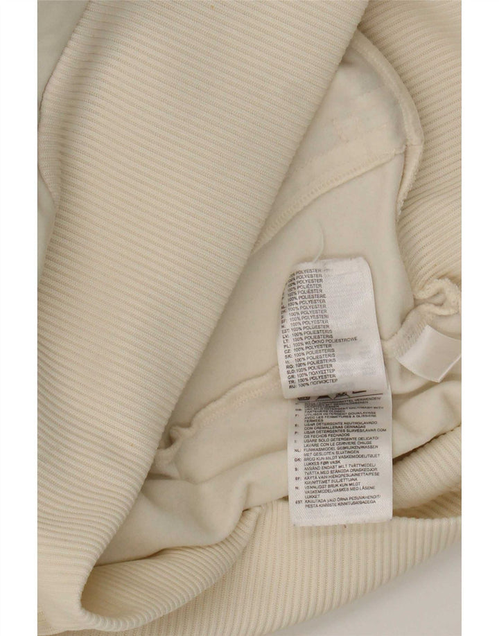 Adidas Womens Graphic Tracksuit Top Jacket UK 14 Medium Off White