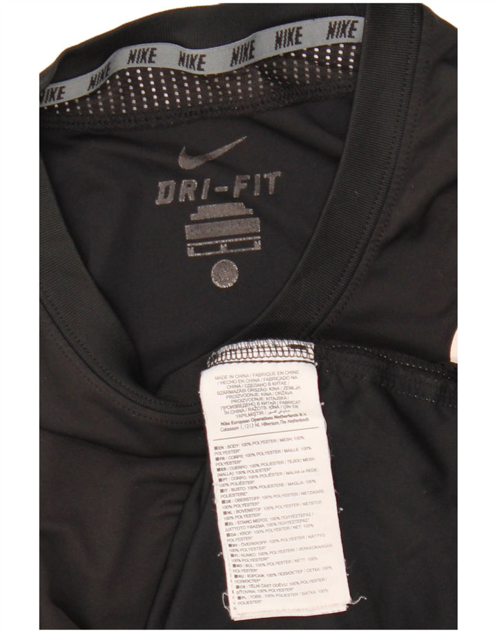 Camiseta Nike Masculina Dri Fit Graphic Top Médio Preto Poliéster