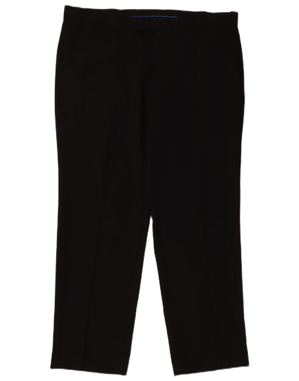 Calça masculina Marks & Spencer reta regular fit W38 L29 lã preta