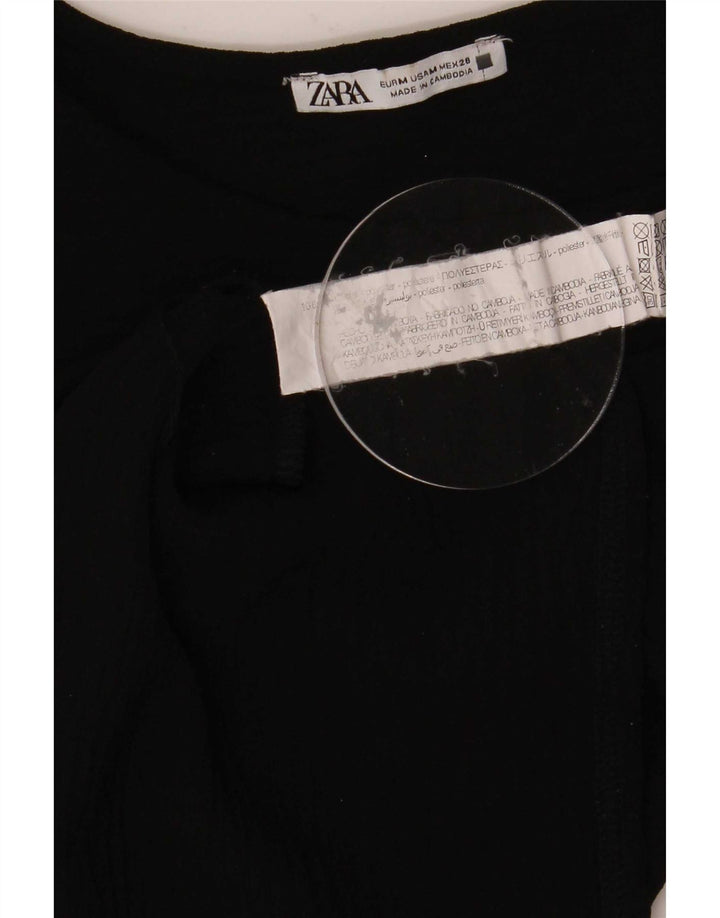 Blusa feminina Zara UK 12 poliéster preto médio