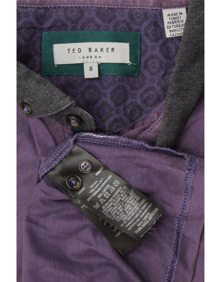 Camisa polo masculina TED BAKER tamanho 6 2XL algodão colorido roxo