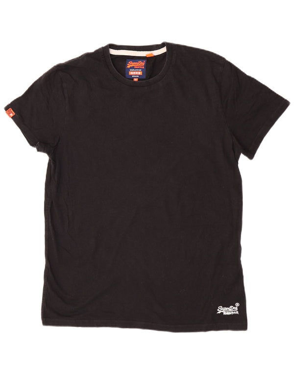Camiseta feminina de manga curta Superdry UK 18 XL algodão preto