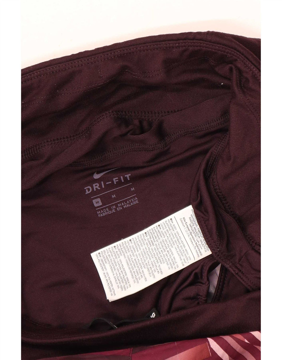 Nike Womens Dri Fit Sport Shorts UK 14 Médio Borgonha Check Poliéster
