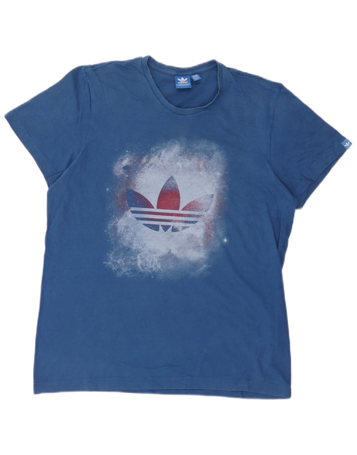 Adidas Camiseta Masculina Graphic Top Grande Algodão Azul