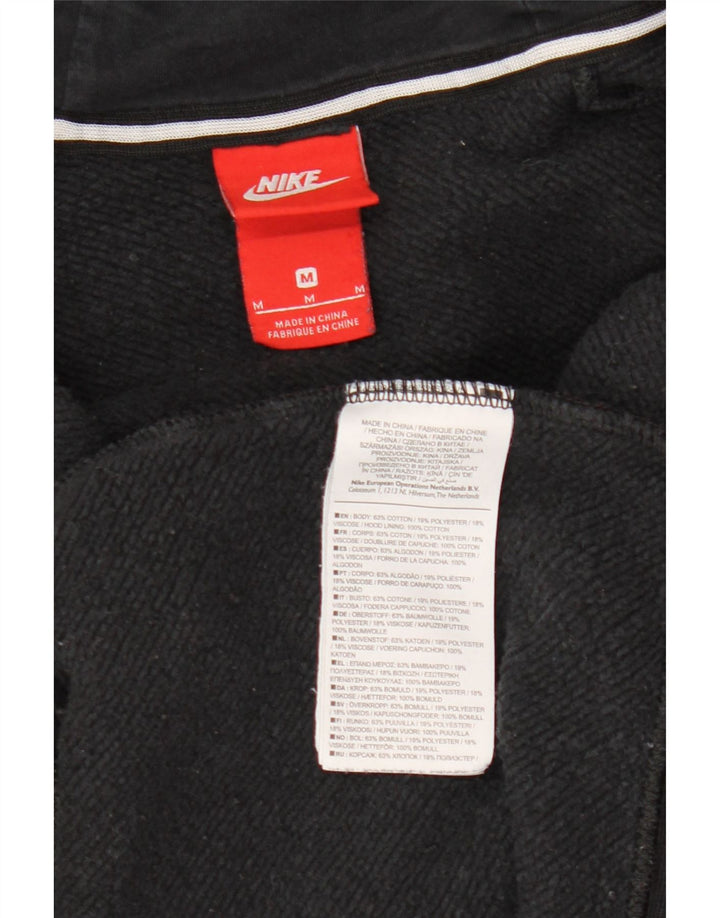 Suéter feminino Nike com capuz e zíper UK 14 médio preto colorblock algodão