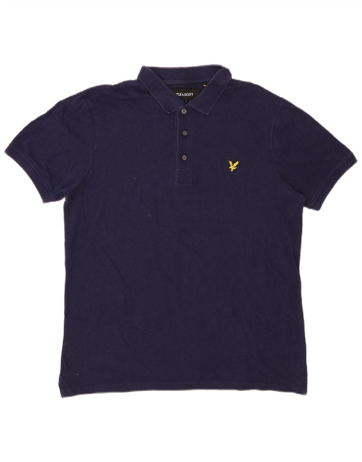 Camisa polo masculina LYLE & SCOTT de algodão azul marinho médio