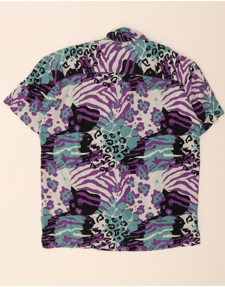 JACK & JONES Camisa masculina de manga curta grande estampa animal multicolorida