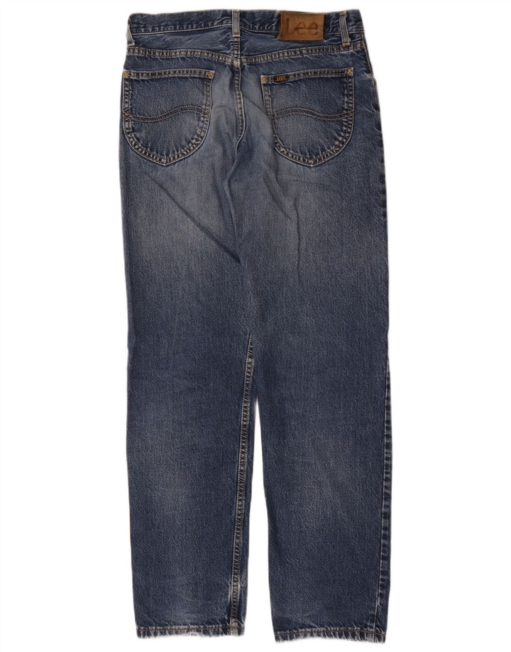 Lee Mens Straight Jeans W33 L32 Azul Algodão