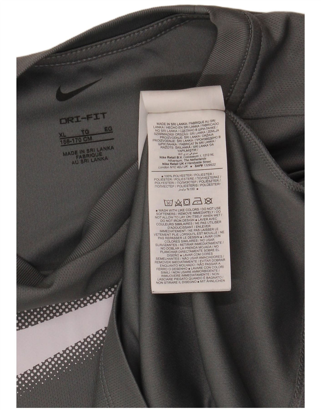 Camiseta NIKE Boys Dri Fit Graphic Top 13-14 Anos XL Cinza Poliéster