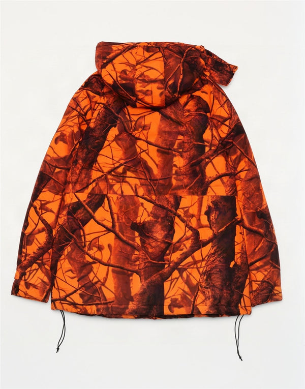 Jaqueta corta-vento masculina il Lago com capuz para caça Reino Unido 44 2XL camuflagem laranja