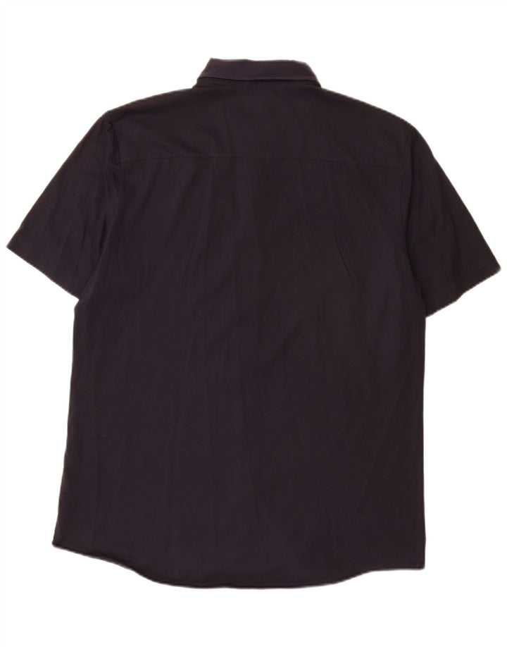 Cos Camisa masculina de manga curta grande algodão azul marinho