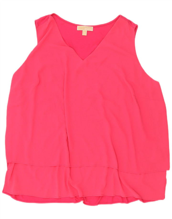 Blusa feminina sem mangas Michael Kors Top UK 22 3XL poliéster rosa