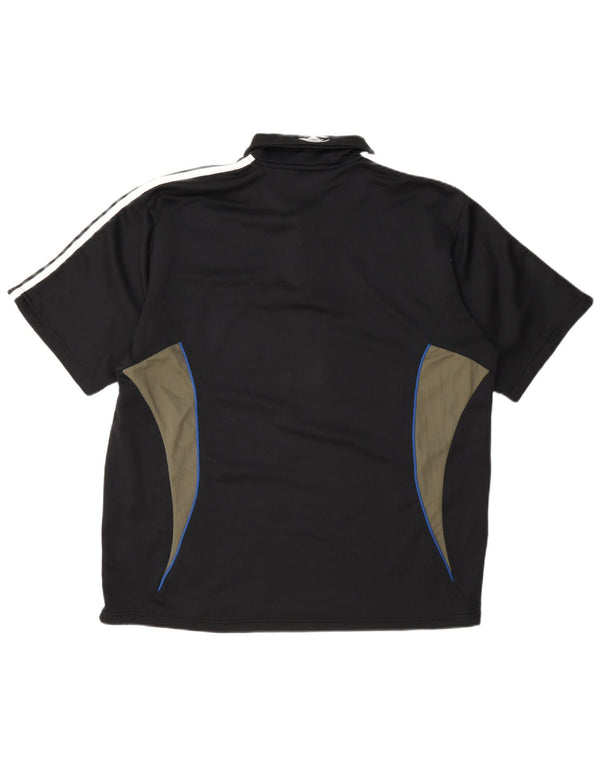 Adidas Mens Clima 365 Polo Shirt UK 44/46 Grande Preto Colorblock Poliéster