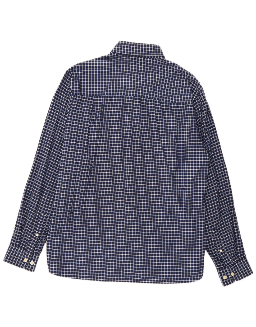 Camisa masculina FRED PERRY grande algodão xadrez azul marinho