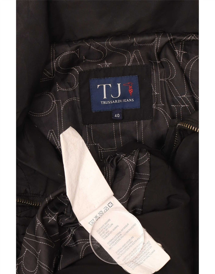 Casaco acolchoado feminino Trussardi Jeans IT 40 pequeno poliéster preto