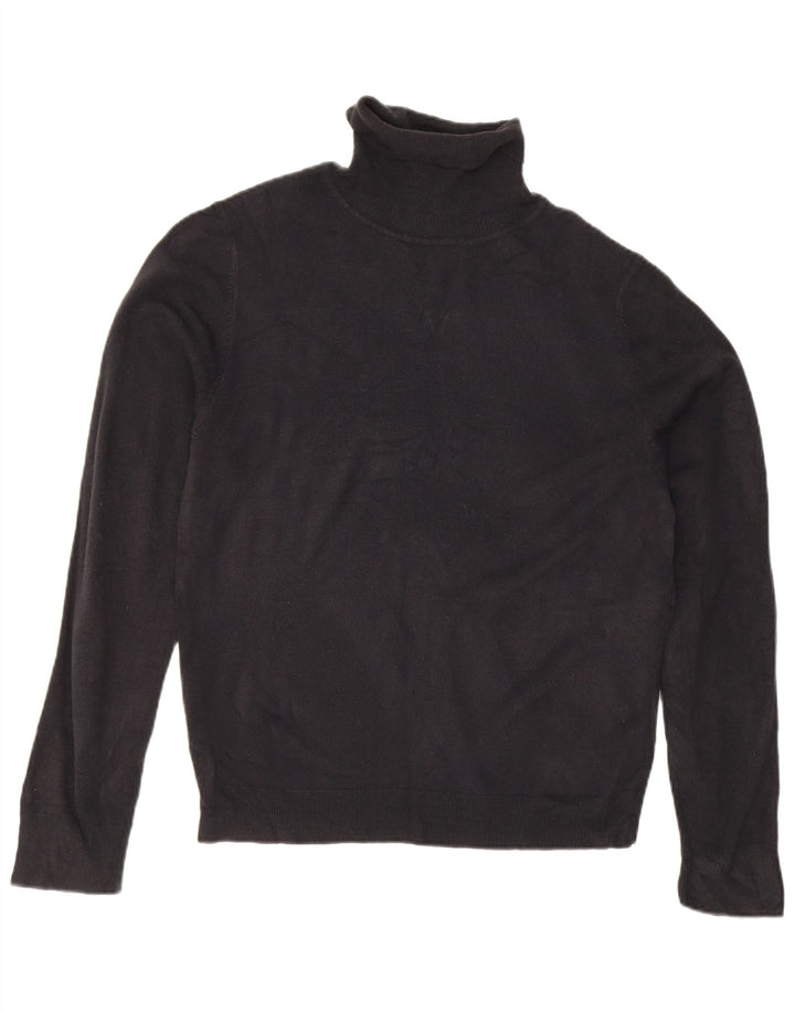 Suéter masculino Marks & Spencer Blue Harbor com gola redonda, preto médio