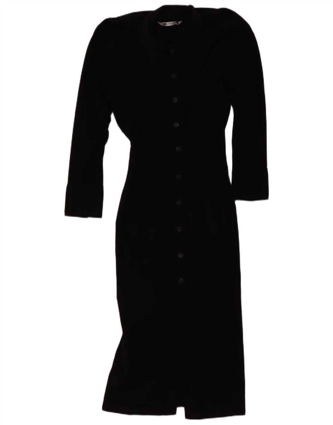 Vestido maxi camisa feminino Zara Reino Unido 10 pequeno preto