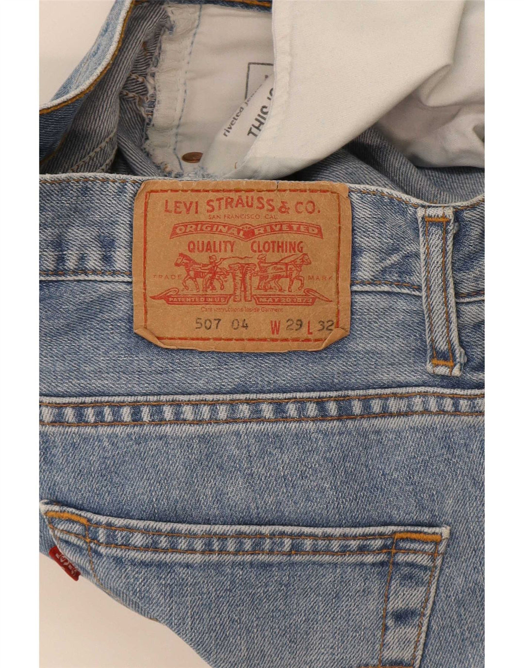 Calça jeans masculina Levi's 507 Slim Bootcut W29 L32 azul algodão