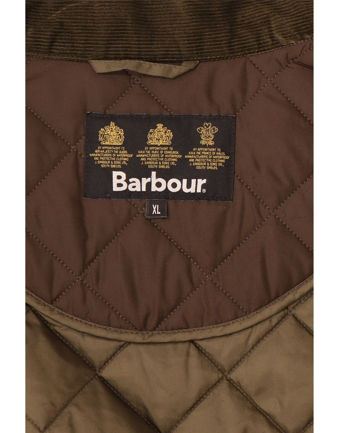 Jaqueta acolchoada masculina BARBOUR UK 42 XL poliéster marrom
