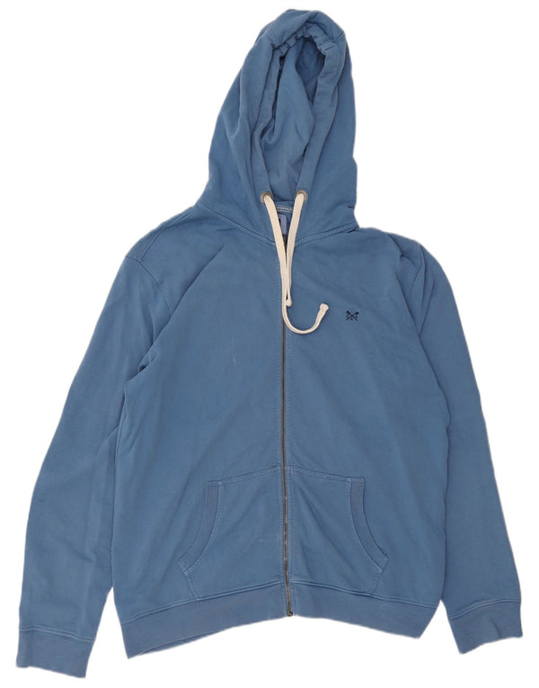 Suéter masculino com capuz e zíper Crew Clothing XL algodão azul