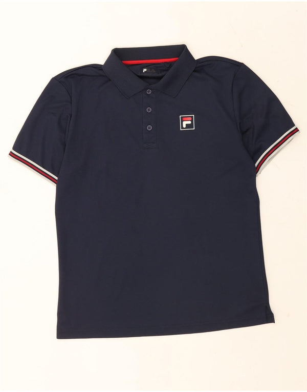 Camisa polo masculina Fila grande listrada azul marinho