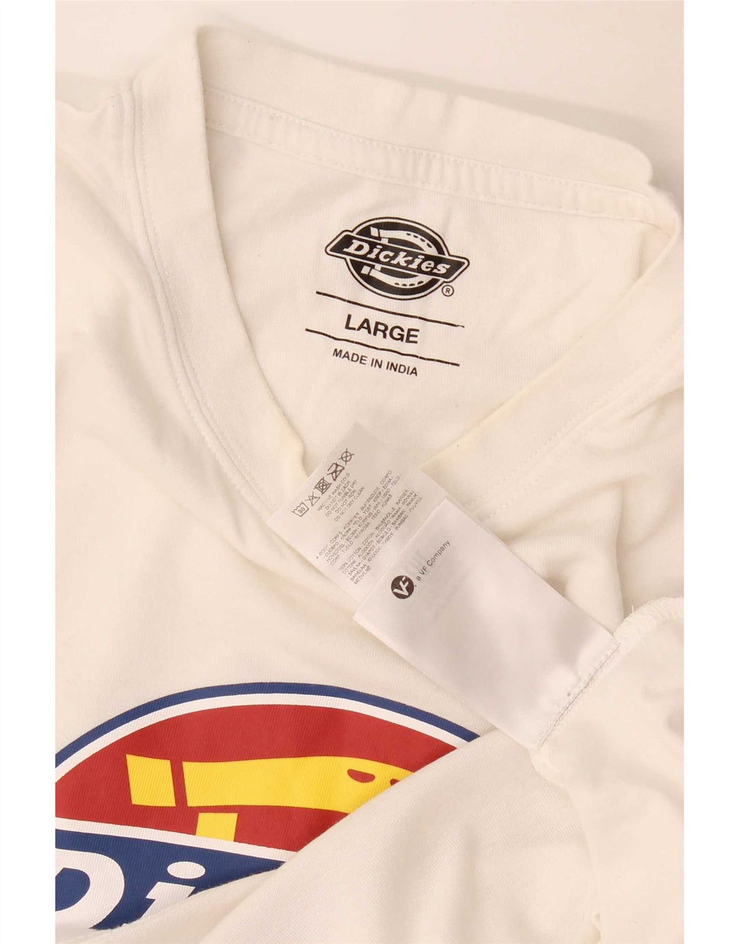 Camiseta gráfica masculina Dickies Top grande de algodão branco