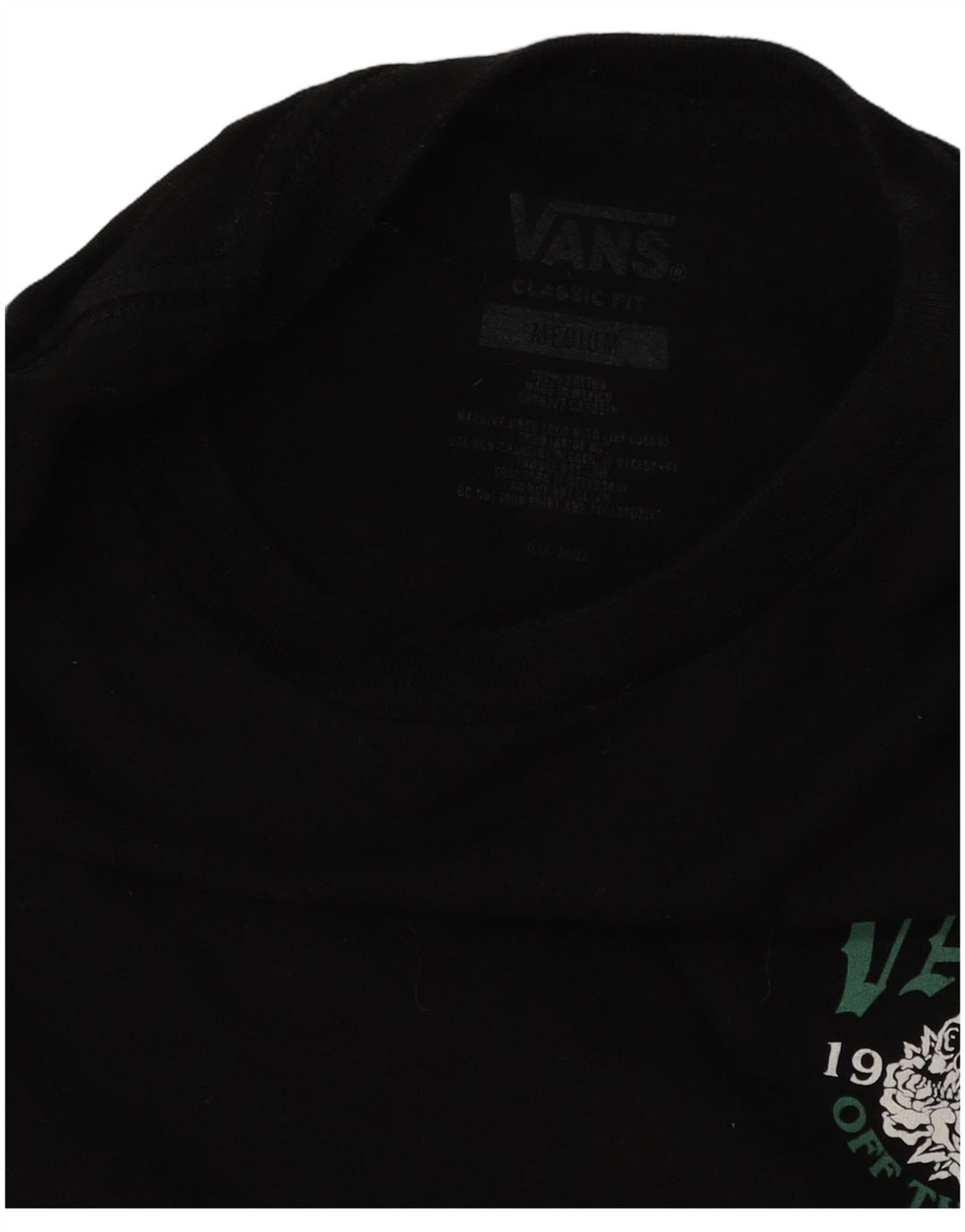 Camiseta masculina VANS Classic Fit Graphic Top Médio Algodão Preto