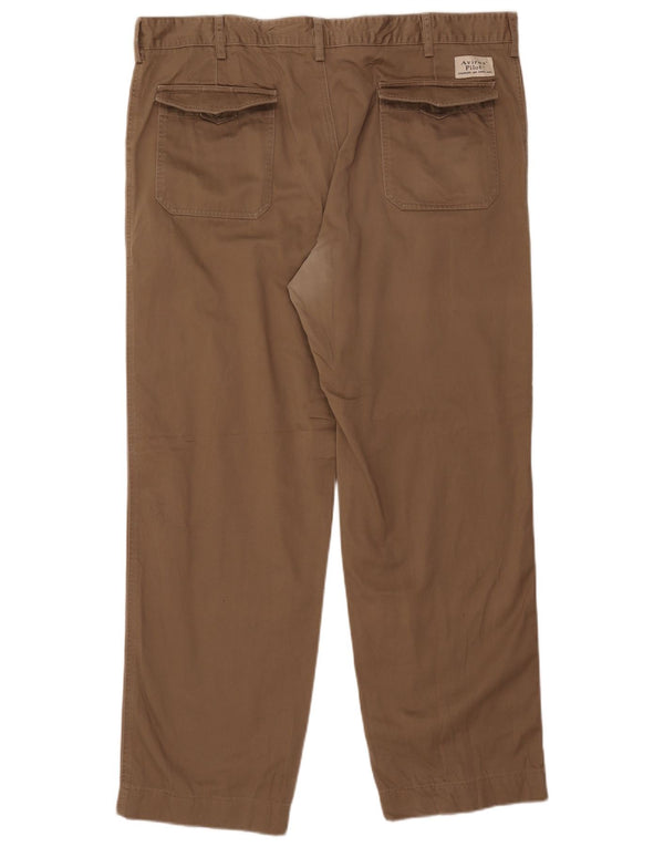 Calça masculina reta casual Avirex W40 L31 algodão bege
