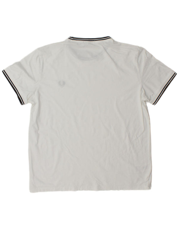 Camiseta masculina Fred Perry grande caxemira listrada branca