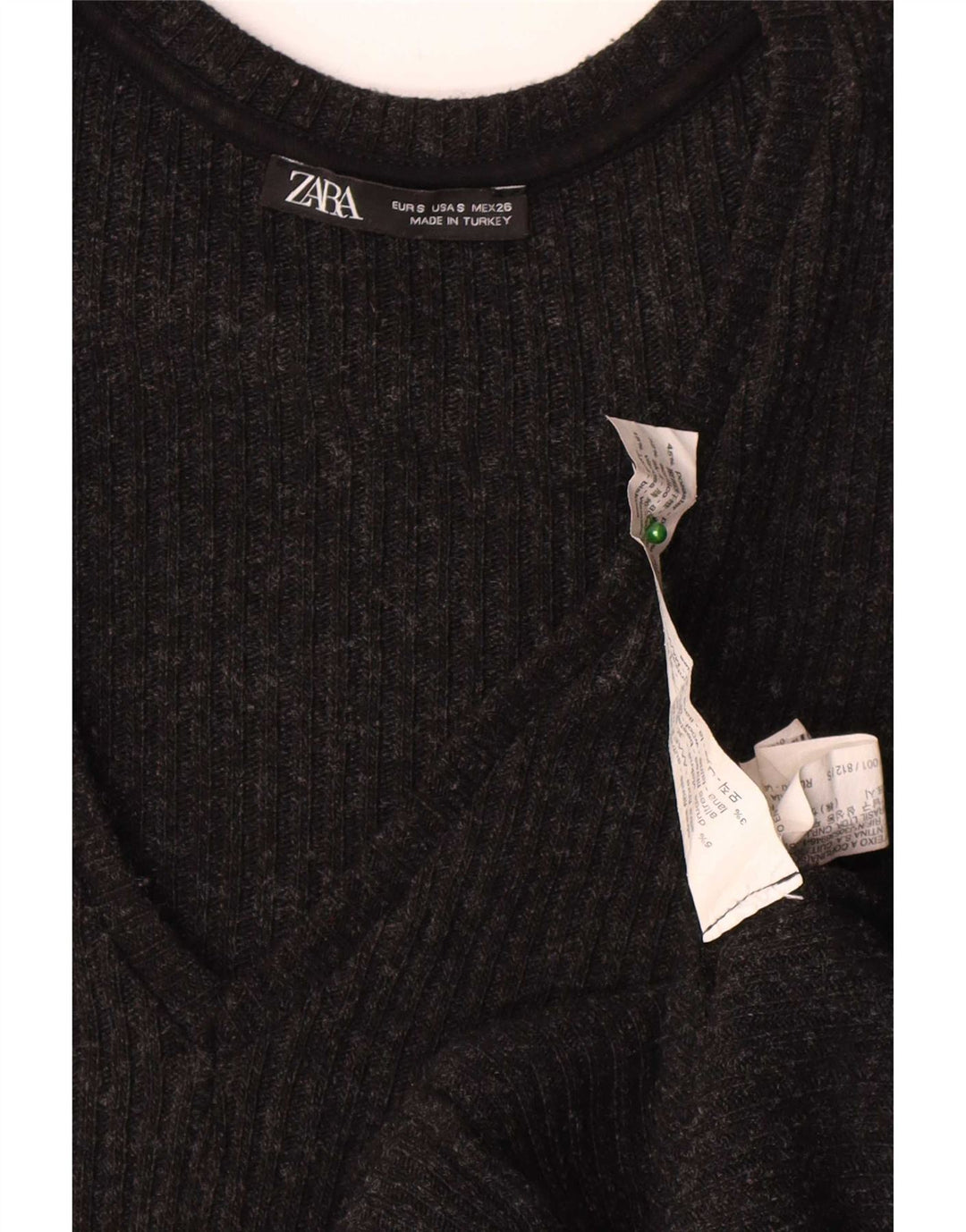 Vestido jumper feminino Zara de manga comprida Reino Unido 10 pequeno poliéster cinza