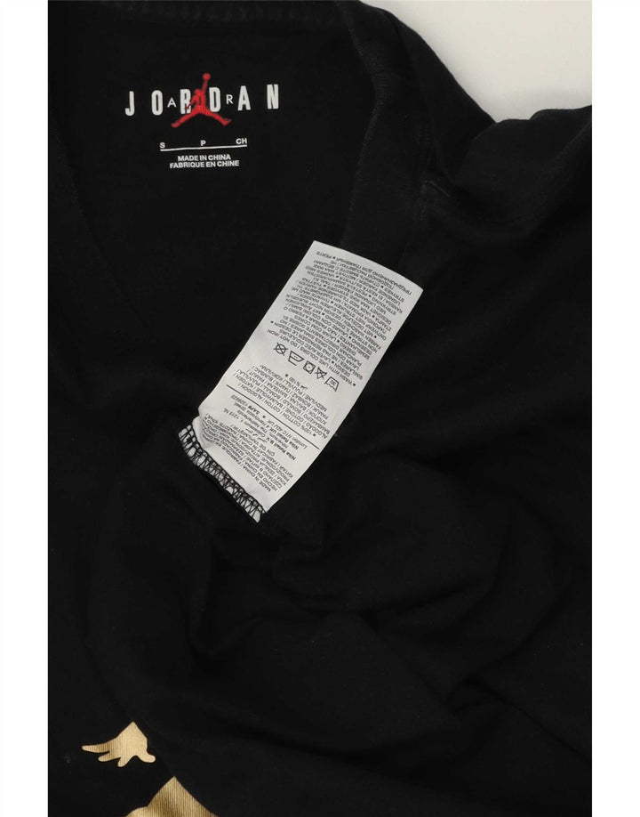 Jordan Camiseta masculina gráfica top pequeno algodão preto