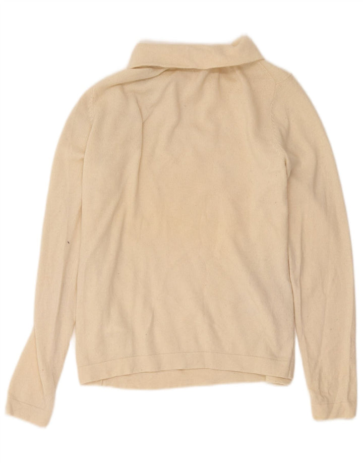 Suéter feminino Hobbs com gola redonda e lã bege grande Reino Unido 14