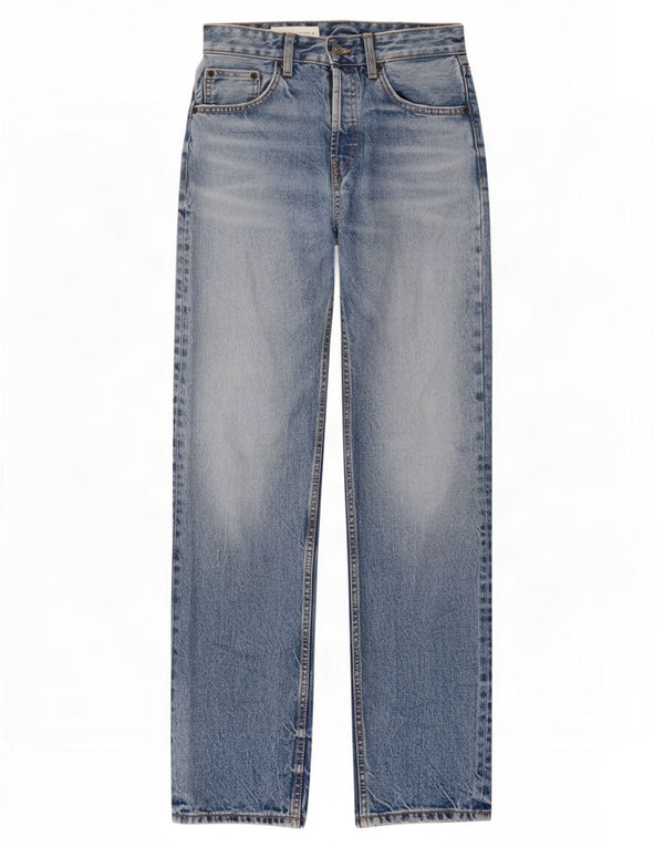 Calça jeans reta feminina Zara EU 34 2XS W24 L30 azul algodão