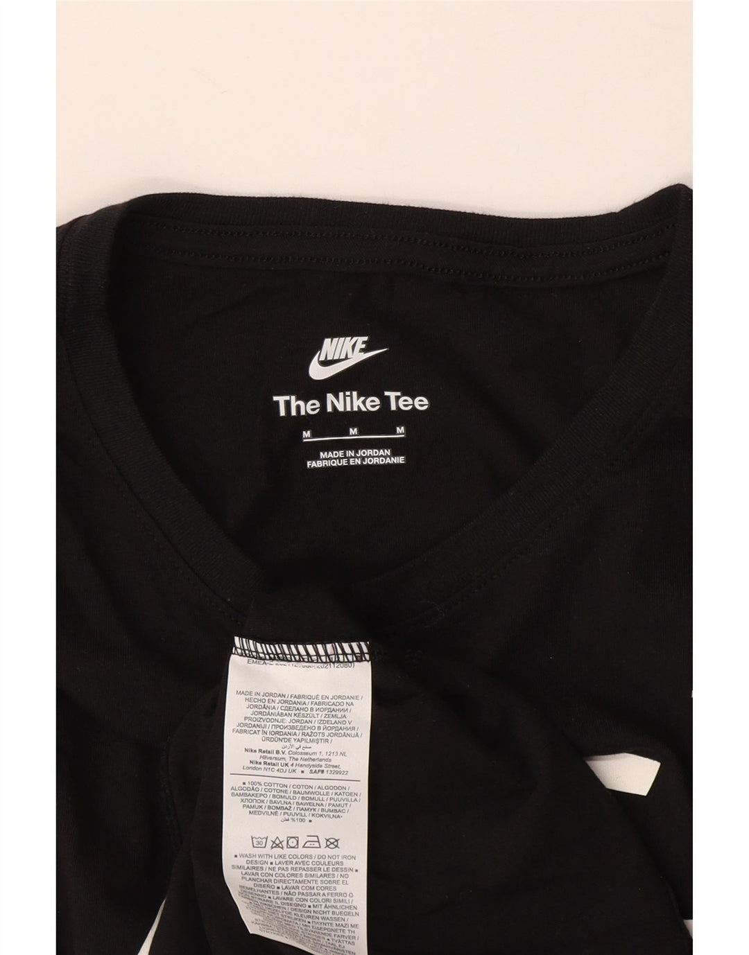 Camiseta Nike feminina gráfica Top UK 12 médio algodão preto
