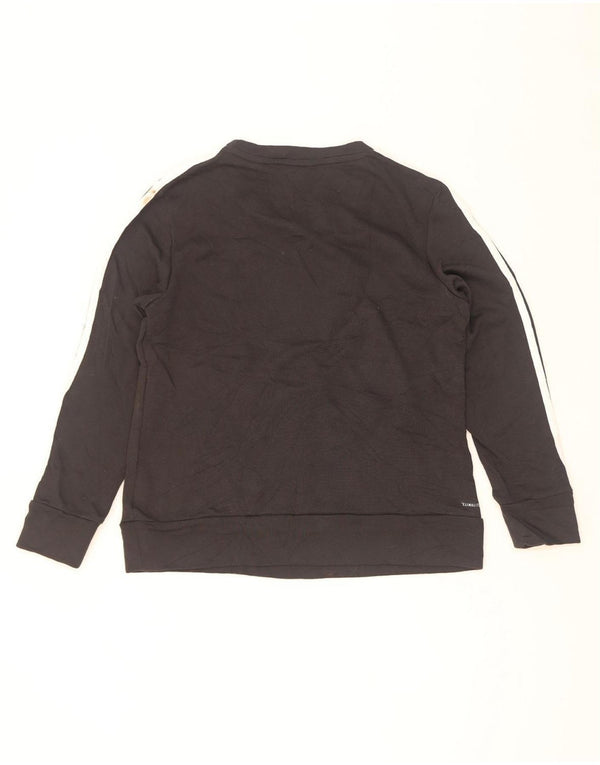 Adidas Womens Climalite Sweatshirt Jumper UK 12/14 Médio Preto Poliéster