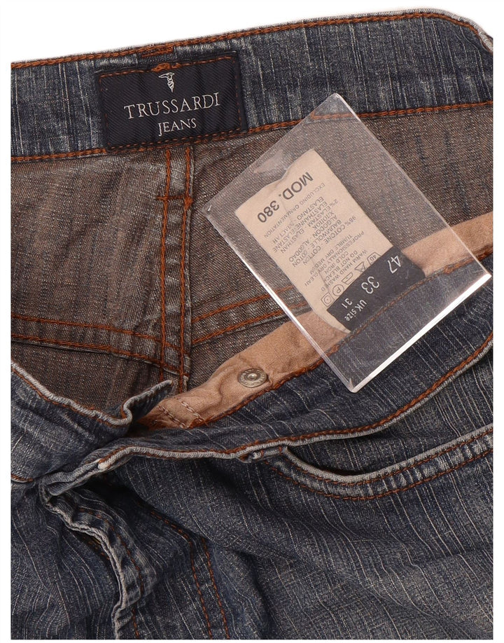 TRUSSARDI Calça jeans feminina 380 reta IT 47 grande W31 L32 azul