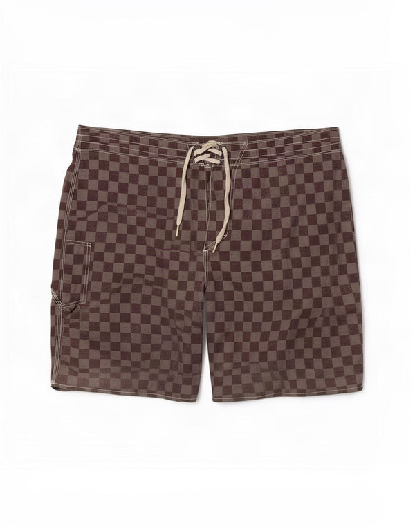 Shorts de natação masculino Vans grande cinza geométrico