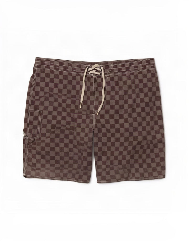 Shorts de natação masculino Vans grande cinza geométrico