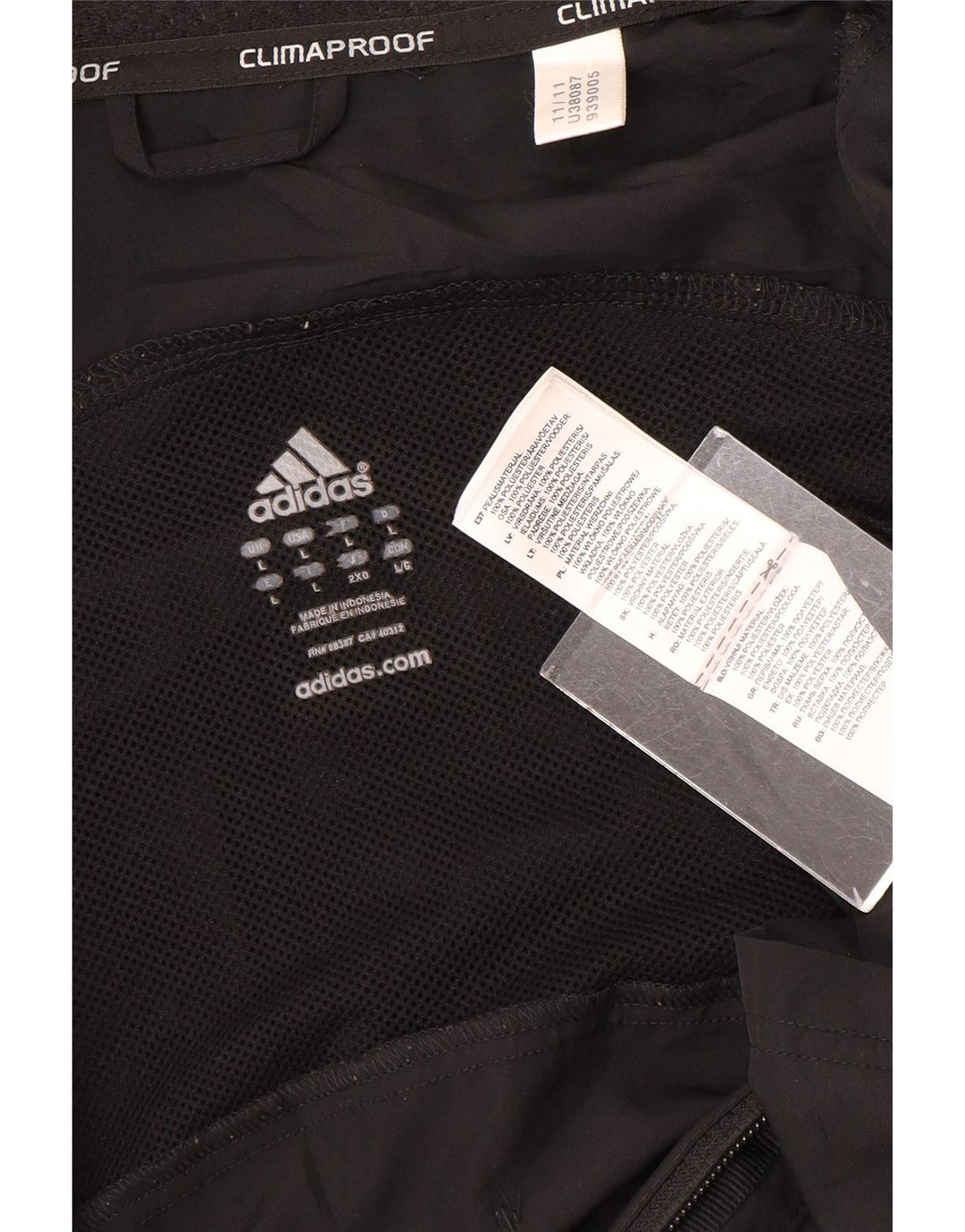 Adidas Mens Graphic Rain Jacket UK 40 Grande Poliéster Preto